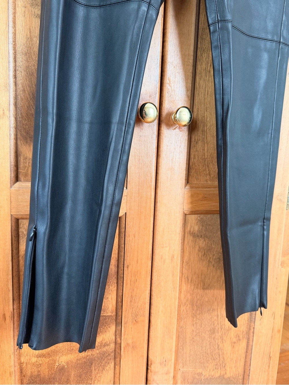 Zara Black Faux Leather High-Waist Pants